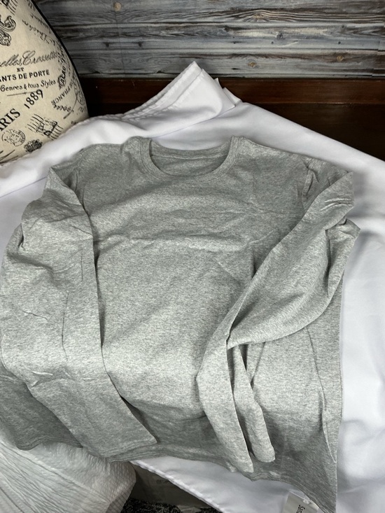 Tops - ⭐ NWT Sanarazo Gray Long Sleeve Tee Basic Crew Neck Soft Size L